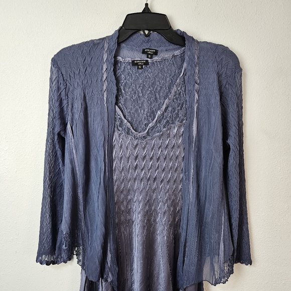 Komarov 2 piece dress and jacket set lavender blue ombré Size Small - Picture 4 of 11